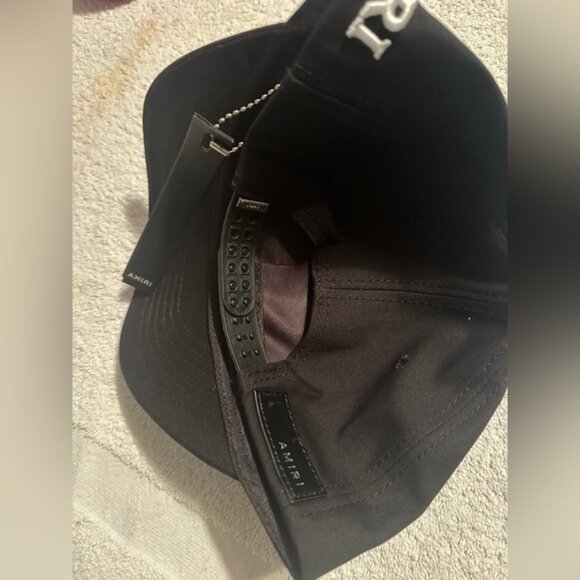 Amiri Quad MA Logo Hat Full Canvas Hat Cap Adjustable -Black - Picture 8 of 8